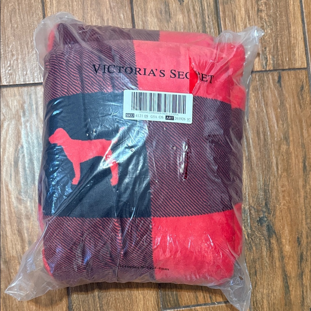 Victoria's Secret Red and Black Plaid Throw